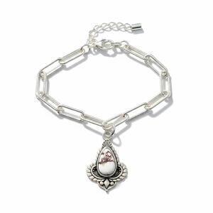 Wild Horse Sterling Silver 925 Paperclip Charm Bracelet 6"-7.5"